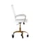 Flash Furniture White LeatherSoft Roller Wheel Executive Chair GO-2286M-WH-GLD-RLB-GG - alternate 5